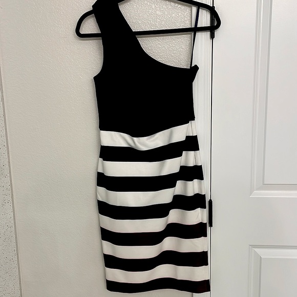 Ted Baker Stripe Bodycon Cocktail Dress Sz4/6 - Picture 1 of 7